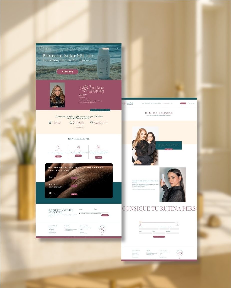 Diseño del sitio web en escritorio y móvil